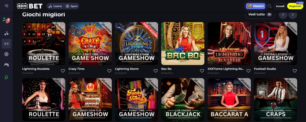 Die Webseite von BDM BET präsentiert eine Vielzahl von Bonusangeboten für Casino- und Sportwetten. Besonders interessant ist das Angebot für Spieler, die nach einem Casino ohne LUGAS suchen, da hier flexible Bonusaktionen und attraktive Promotions im Vordergrund stehen. Zu den Promotionen gehören Boni für die erste, zweite und dritte Einzahlung, ein Highroller-Bonus sowie wöchentliche Cashback- und Rakeback-Boni. Die ansprechende visuelle Gestaltung mit farbenfrohen Grafiken und dynamischen Elementen hebt die verschiedenen Aktionen hervor.